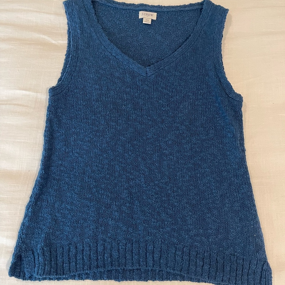 J. Crew Textured Blue Knit Top